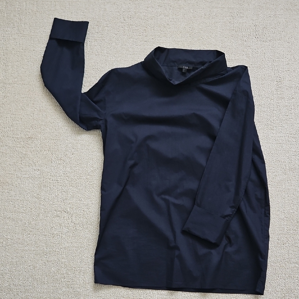 COS funnel neck tunic blouse, L